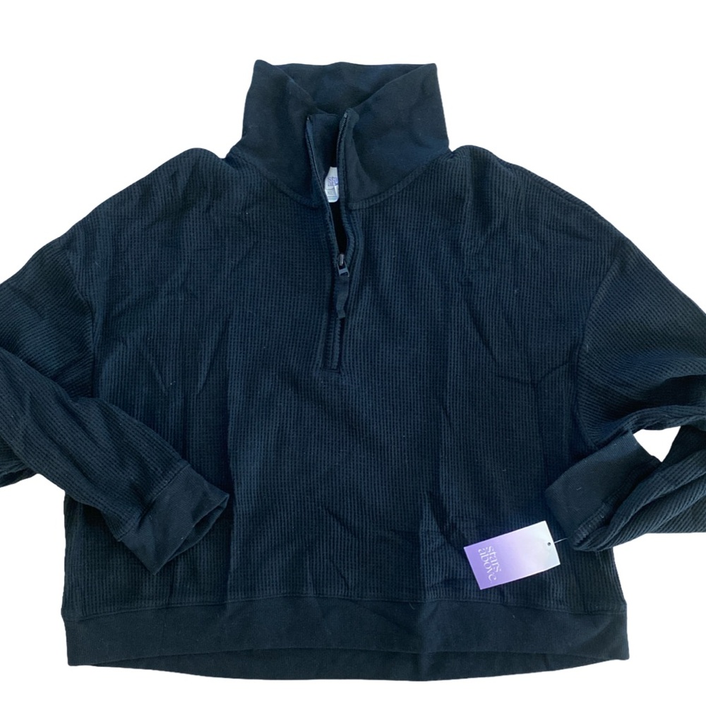 Stars Above Black Quarter Zip  Sweater-XL black.  NWT , cotton blend